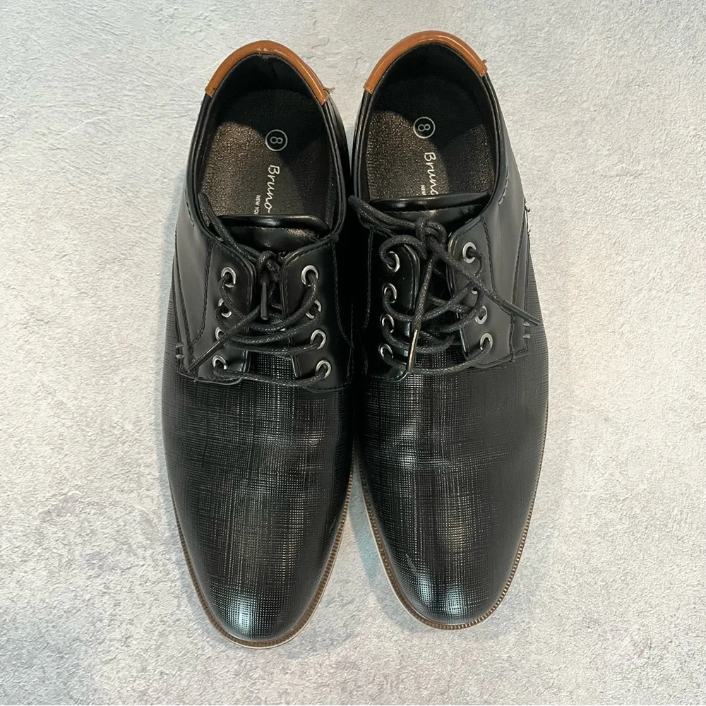Classy Bruno Marc black and brown Oxford dress shoes men business casual - Picture 8 of 13